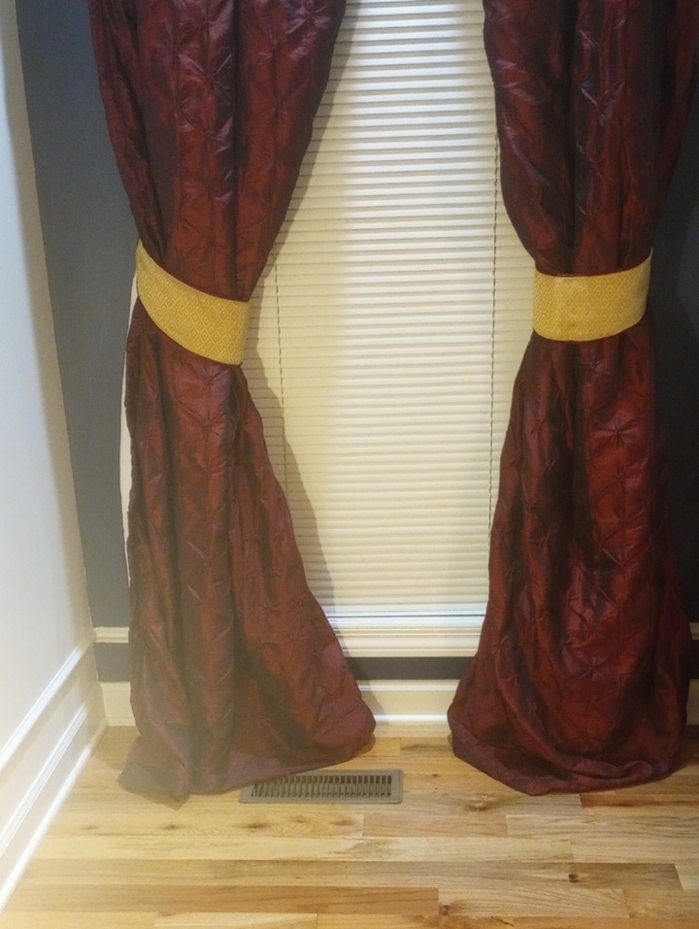 Rich Burgundy and Gold Drapery (This Listing Is For 1 Large Window Only) - Picture 7 of 16